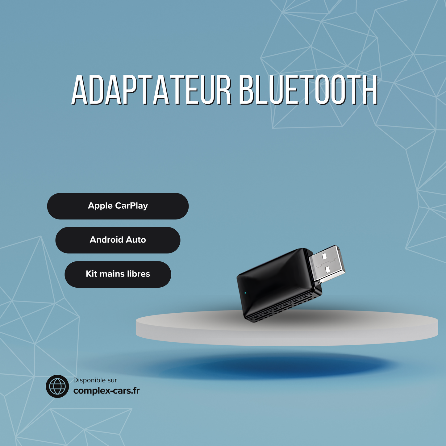 Adaptateur CarPlay / Android Auto sans fil (filaire vers Bluetooth)