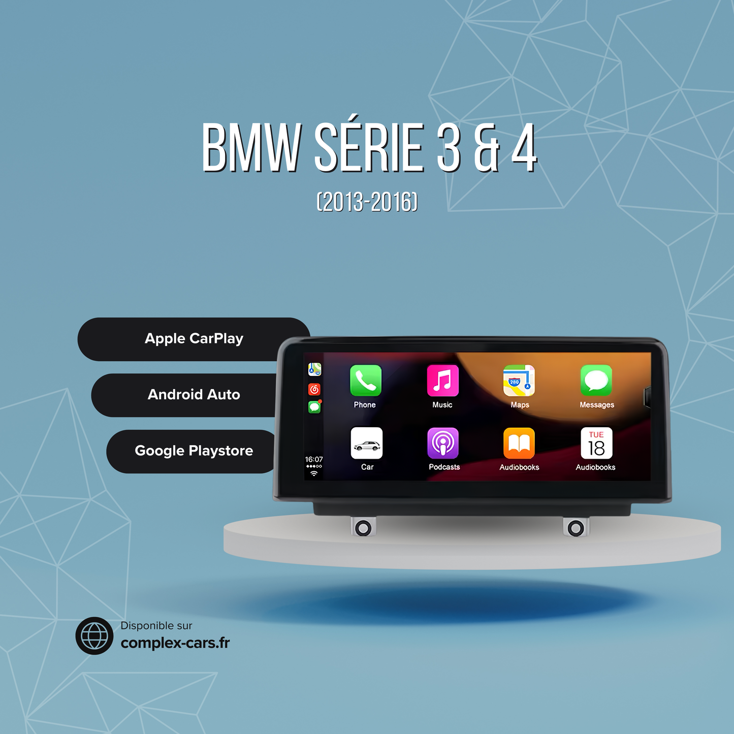 BMW Série 3 & 4 (2013-2016) – Autoradio Android CarPlay (poste NBT)