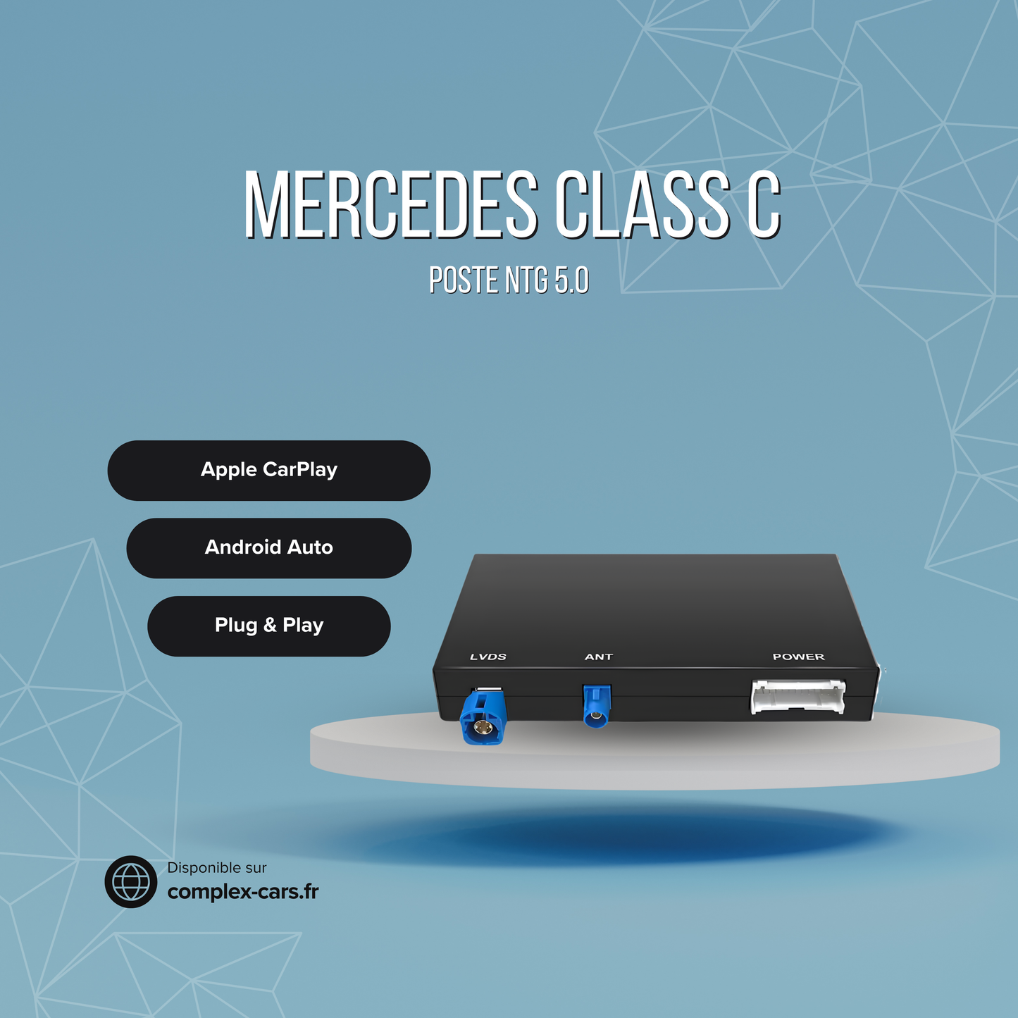Boîtier CarPlay Mercedes Classe C (poste NTG 5.0)