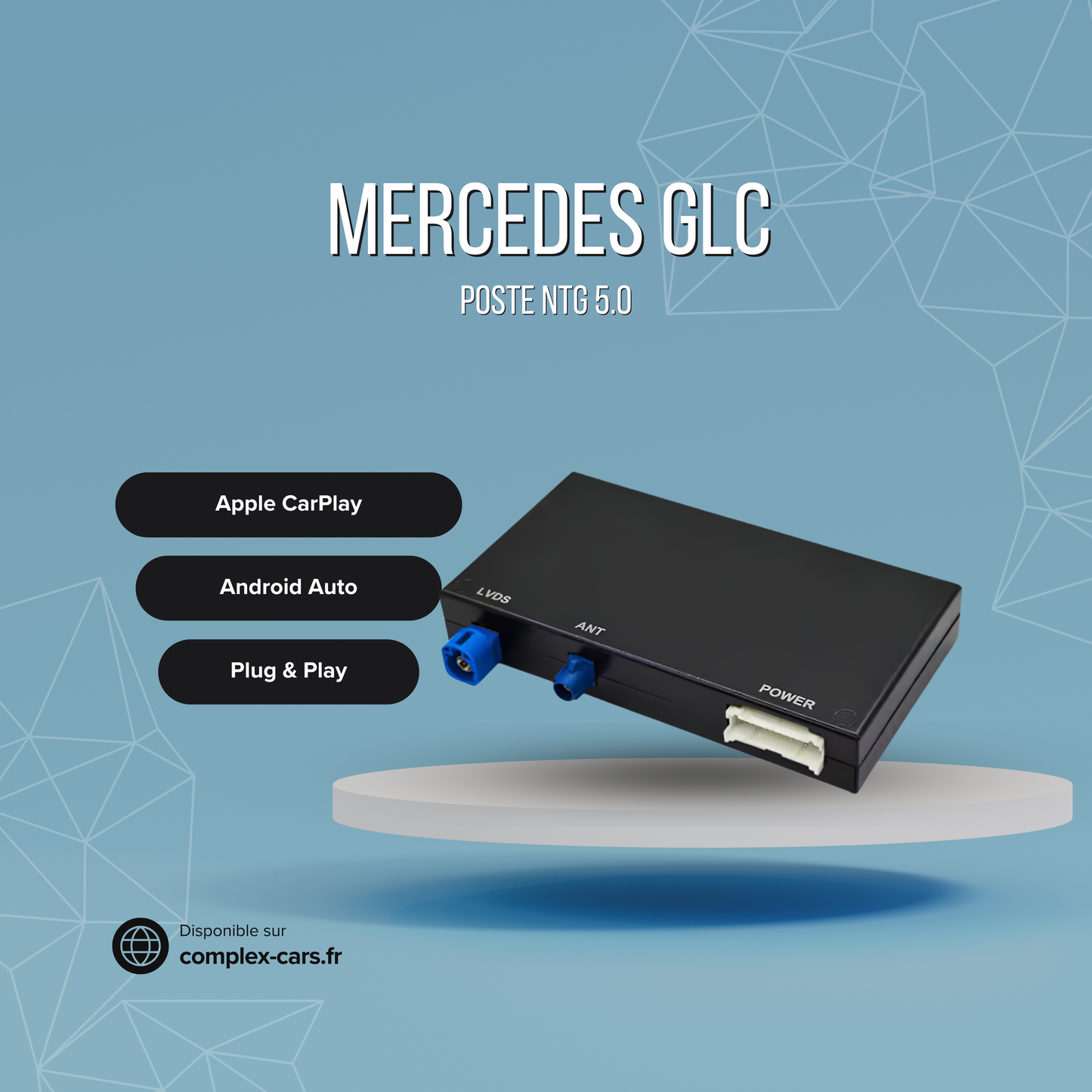 Boîtier CarPlay Mercedes GLC (poste NTG 5.0)